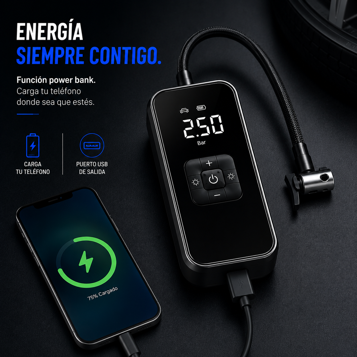 TorqueDrive Air Pro Compresor Portátil Inteligente